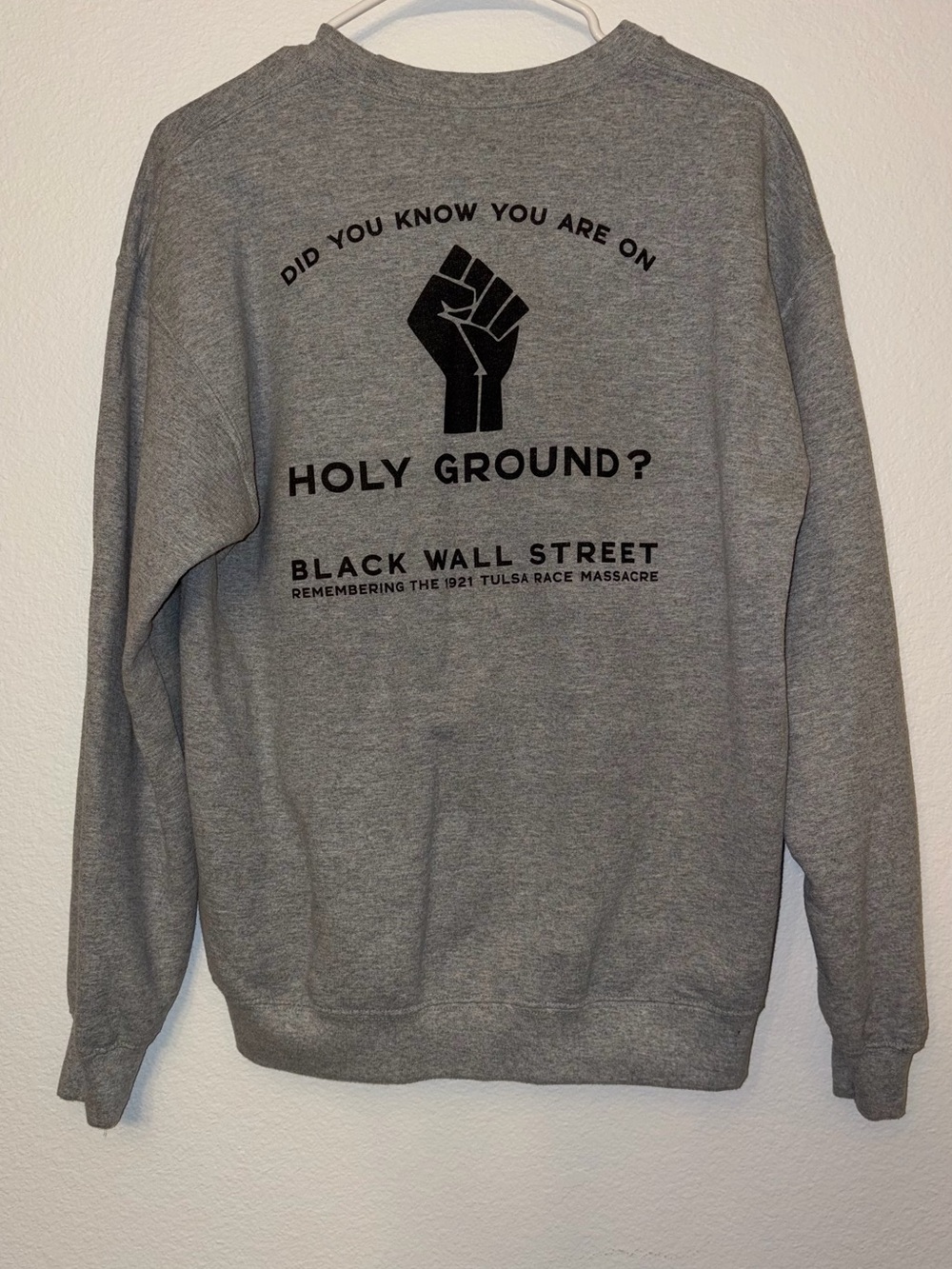 University of Tulsa Sweatshirt Black Wall Street Holy Ground Crewneck M